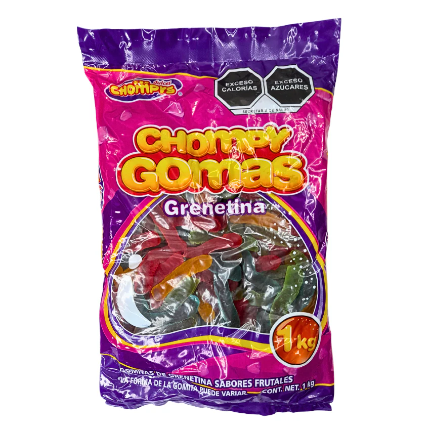 CHOMPY GOMAS GUSANOS BRILLADOS (1 KG - 10 BLS)