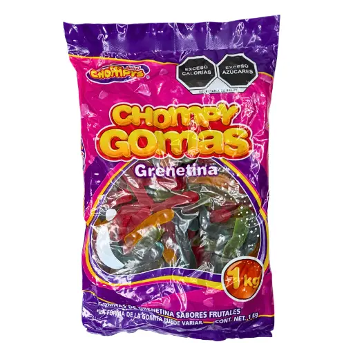 CHOMPY GOMAS GUSANOS BRILLADOS (1 KG - 10 BLS)
