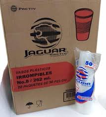 [1869] Caja Vaso plastico jaguar #8 c/1000pz